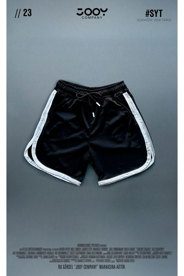 Grey-Black Mesh Basketball Training Shorts Set of 2 with Stripe Detail - 3