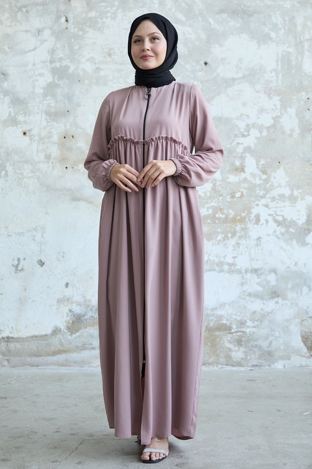 Back Tassel Detail Drawstring Powder Ferace