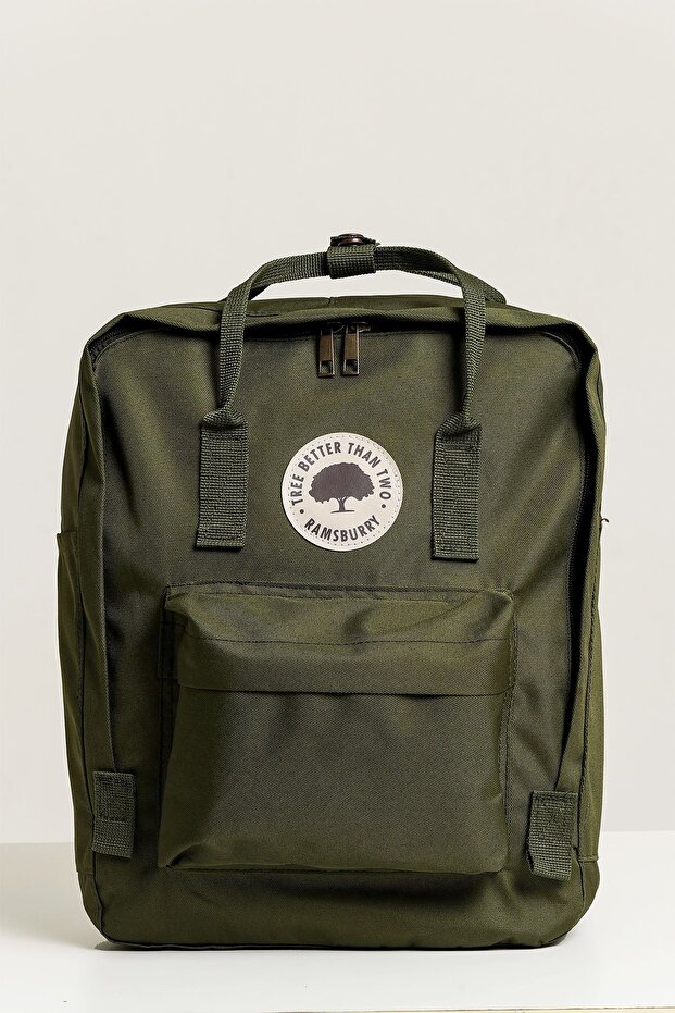 Unisex Green Color School Bag Compatible 14 Inch Laptop Bag, Black Backpack