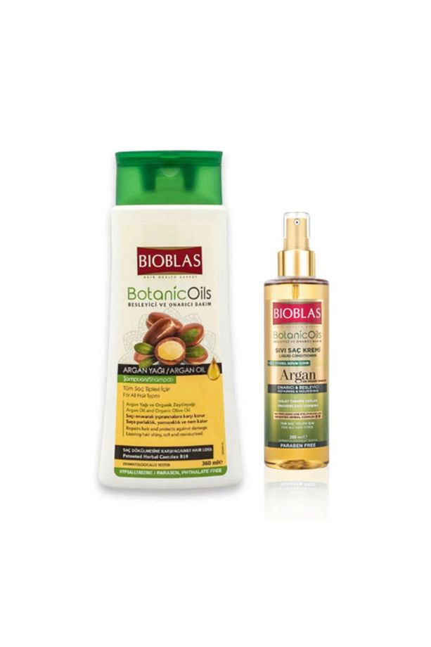 Argan Yağı Özlü Şampuan (tüm Saç Tipleri Için) 360 Ml Ve Argan Yağlı Sıvı Saç Kremi 200 Ml - 1