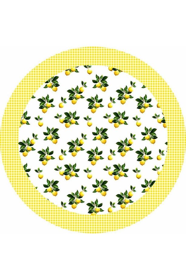 Limon Baskılı Dertsiz Kumaş 150 Cm Yuvarlak Masa Örtüsü - 2
