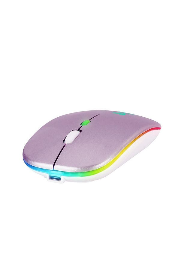 V5.0 Bluetooth & Wireless 2,4ghz Sessiz Kablosuz Mouse Pembe - 4