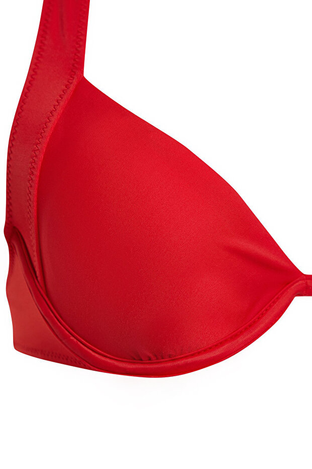 Kırmızı V Telli Balconette Kaplı Basic Bikini Üstü TBESS24BU00159 - 7