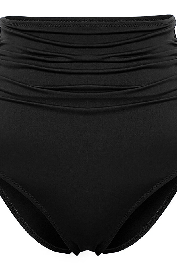 Siyah İncelten Etkili Hipster Süper Yüksek Bel Bikini Altı TBESS20BA0018 - 7