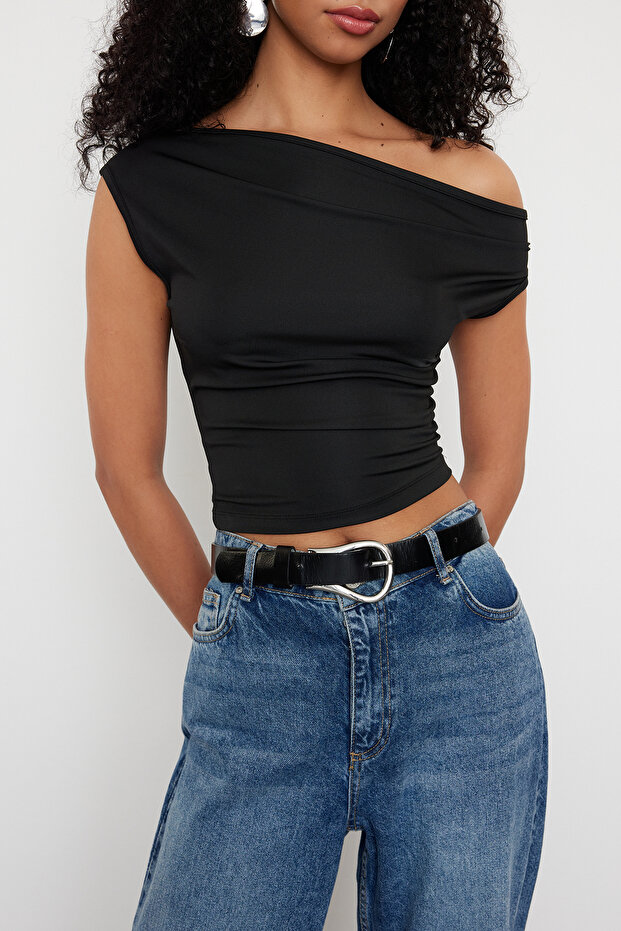 Siyah Örme Bluz TEDSS24BZ00029 - 1