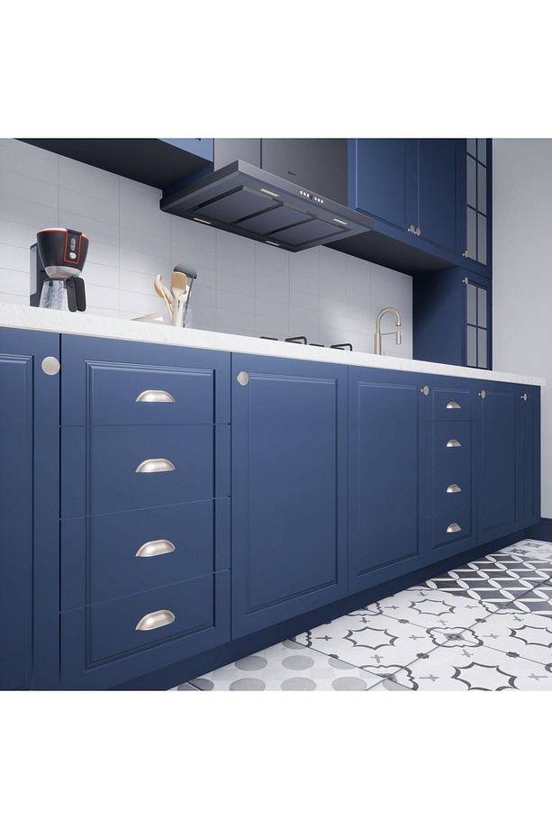 Midye Inox Düğme Kulp Lüks Country Mutfak Mobilya Dolap Çekmece Kulpu - 5