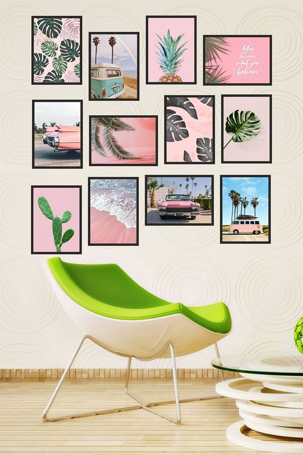 Tablo Modern Style Tablo 12 Parça Çerçeve Görüntülü Mdf Tablo Seti - 1