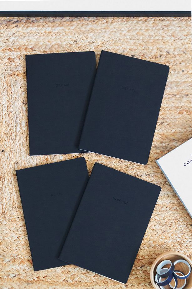 A5 4'lü Defter Set Çizgisiz Terzi Dikiş Siyah - 2