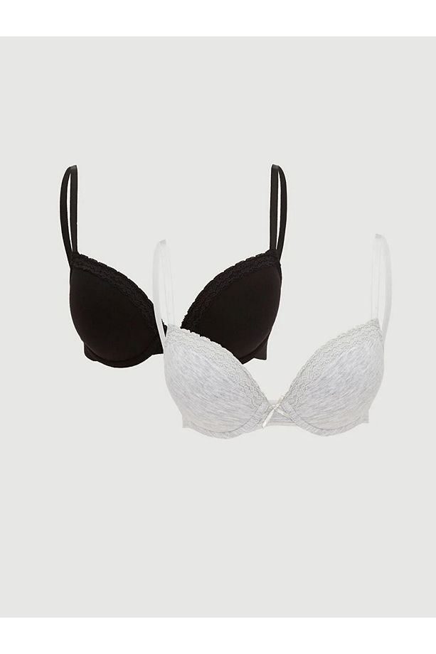 LCW DREAM Balenli Dolgusuz Düz Tişört Sütyen 2'li Paket - 2