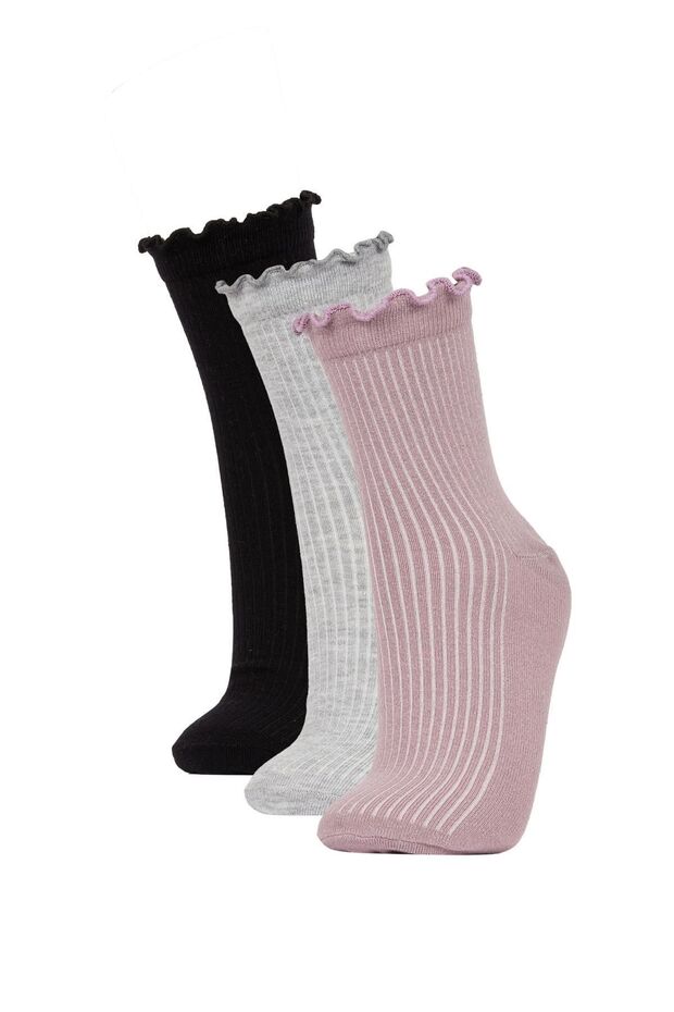 Women's 3-Piece Cotton Long Socks Set - Y6738azns