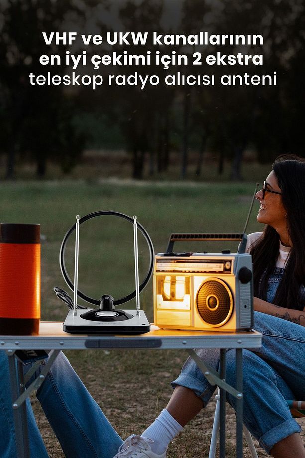 29950 Aktif Dvb-t Dvb-t2 Ukw Vhf Uhf Için Analog Dijital Tv Ve Radyo Karavan Kamp Oda Içi Anteni - 4