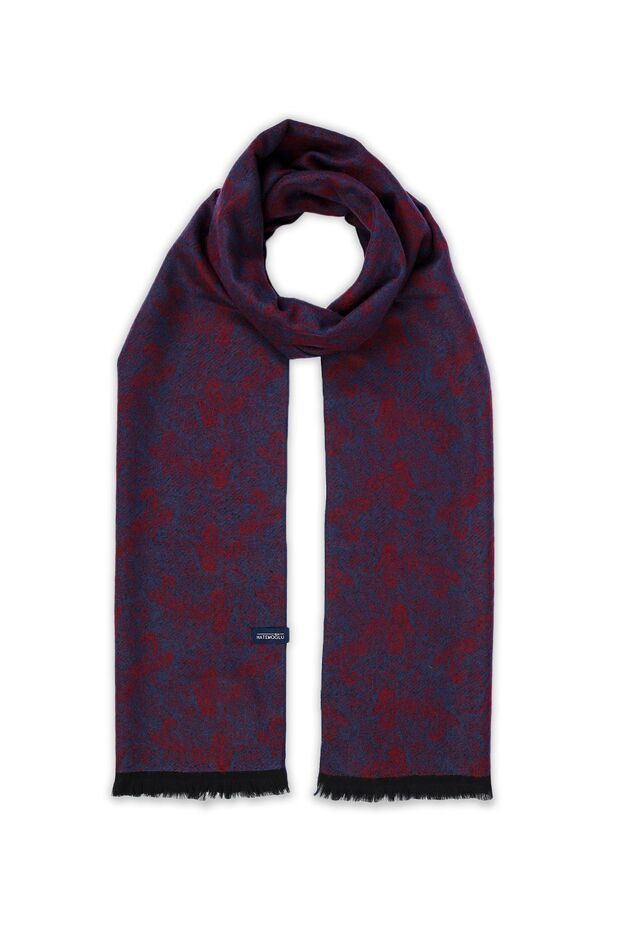 Eșarfă cu model Burgundy Indigo - 1