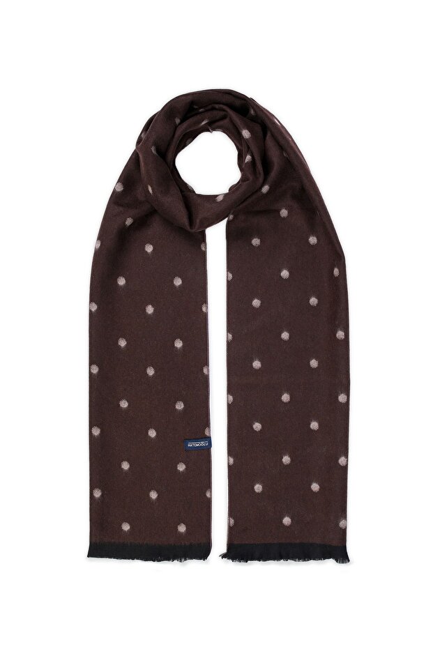 Patterned Brown Scarf - 1