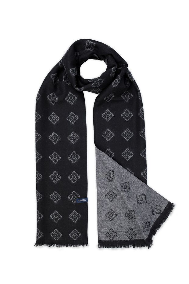 Siyah Desenli Atkı - 2