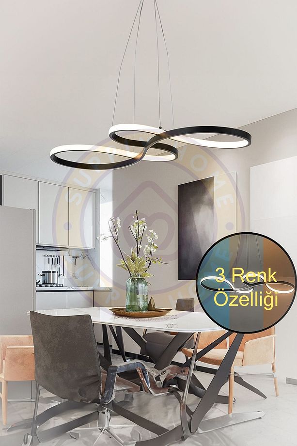 Snake Model Modern Sarkıt Led Avize Yemek Odası 3 Renk Özellikli - 1
