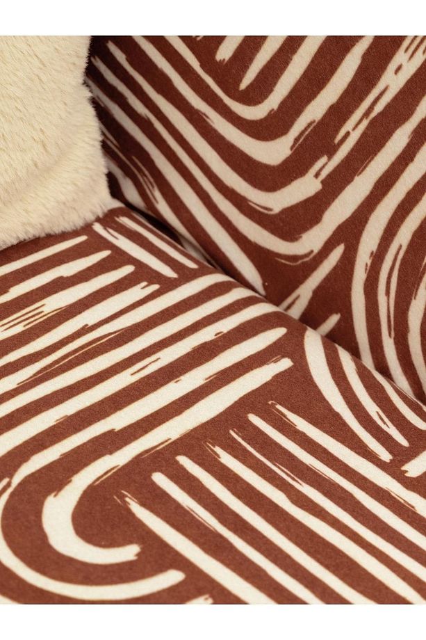 Softmicro Gökkuşağı Desenli Boho 180x220 Koltuk Örtüsü Şalı, Kanepe Örtüsü, Tv Battaniyesi Kiremit - 5