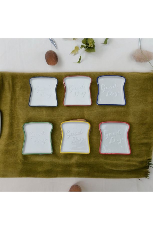 Seramik Orta Tost Ekmeği Tabak 6 Adet - 7