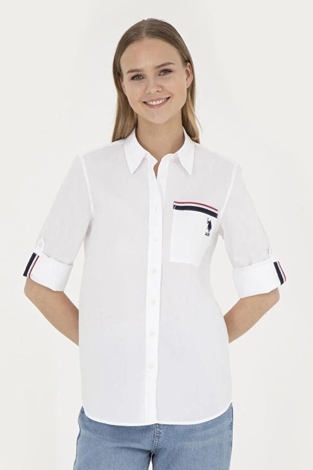 Women's White Long Sleeve Shirt1836995