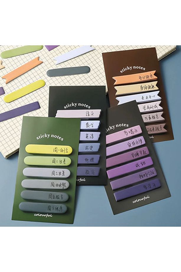Renkli Postit Post-it Post It. Kitap Ayracı Ayraç Postit Sticker Not Kağıdı Kağıt Postit 120 Yaprak - 4