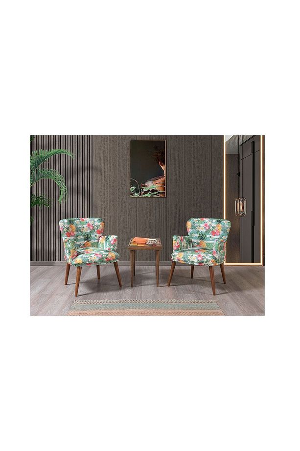 Bahar Çay Seti 2 Tekli Koltuk Sehpa (SALON, BALKON, CAFE OFİS) - 1