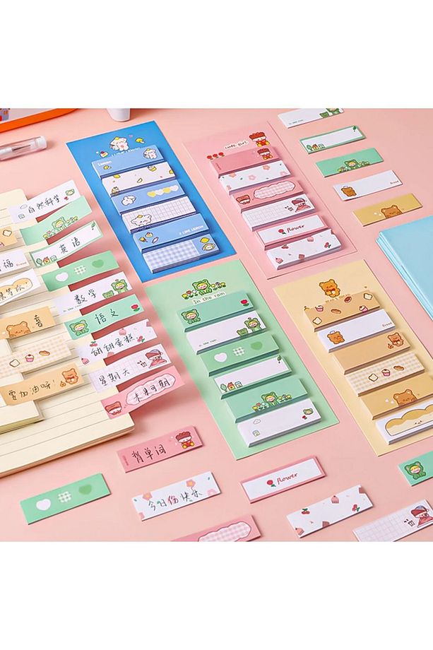 Çocuklar Için Renkli Postit Post-it Post It. Kitap Ayracı Ayraç Sticker Not Kağıdı Kağıt 120 Yaprak - 8