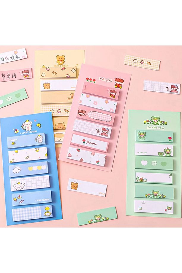 Çocuklar Için Renkli Postit Post-it Post It. Kitap Ayracı Ayraç Sticker Not Kağıdı Kağıt 120 Yaprak - 9