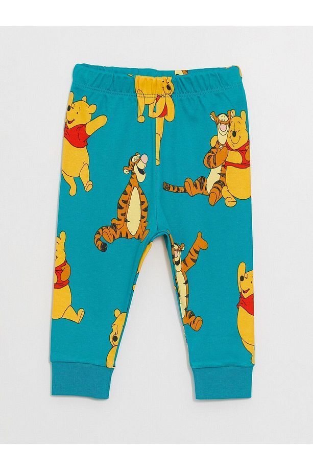 Bisiklet Yaka Uzun Kollu Winnie the Pooh Baskılı Erkek Bebek Pijama Takımı - 5