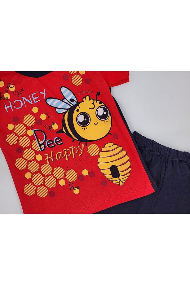 %100 Pamuk Penye Bebek Tshirt Şortlu Takım Erkek Bebek Şortlu Takım Şort Tişört Bebek Alt Üstü Takım - 2