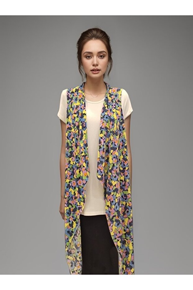 Floral Patterned Vest Double Suit