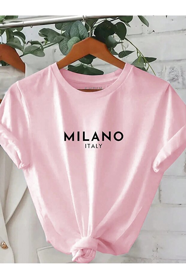 Women's Pink Milano Printed Oversize T-Shirt