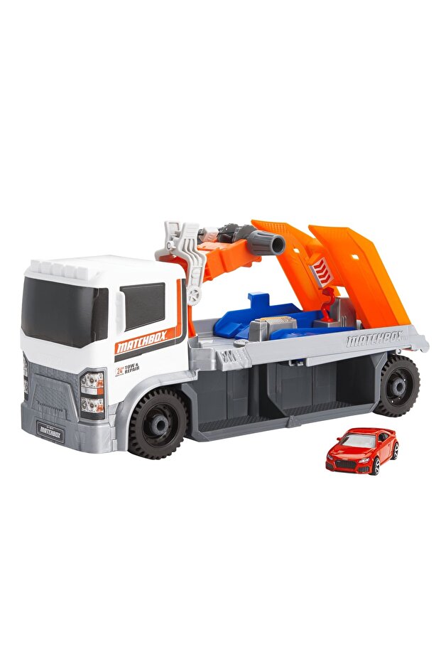 1:64 Scale Car with Action Drivers Tow and Repair Truck