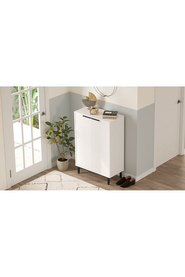 Sleek 72 cm Ayakkabılık Metal Ayaklı 5 Raflı Beyaz SK1-W - 3