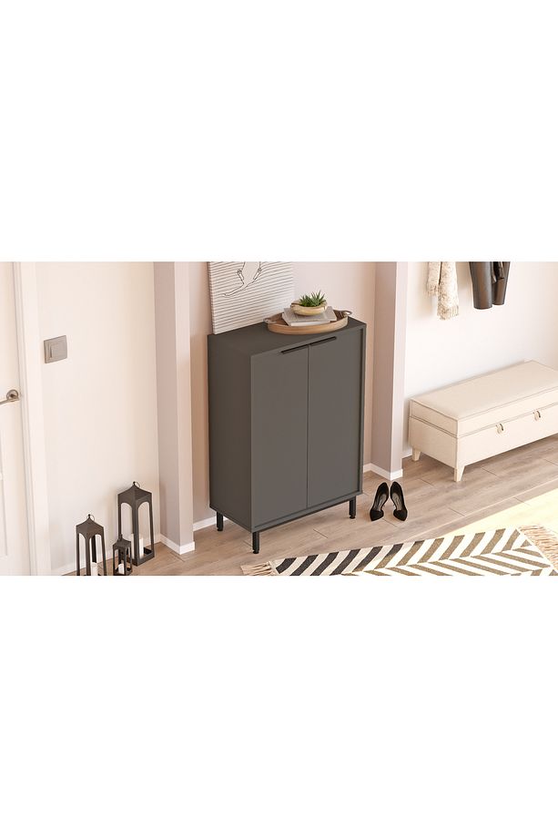 Sleek 72 cm Ayakkabılık Metal Ayaklı 5 Raflı Antrasit SK1-AN - 3