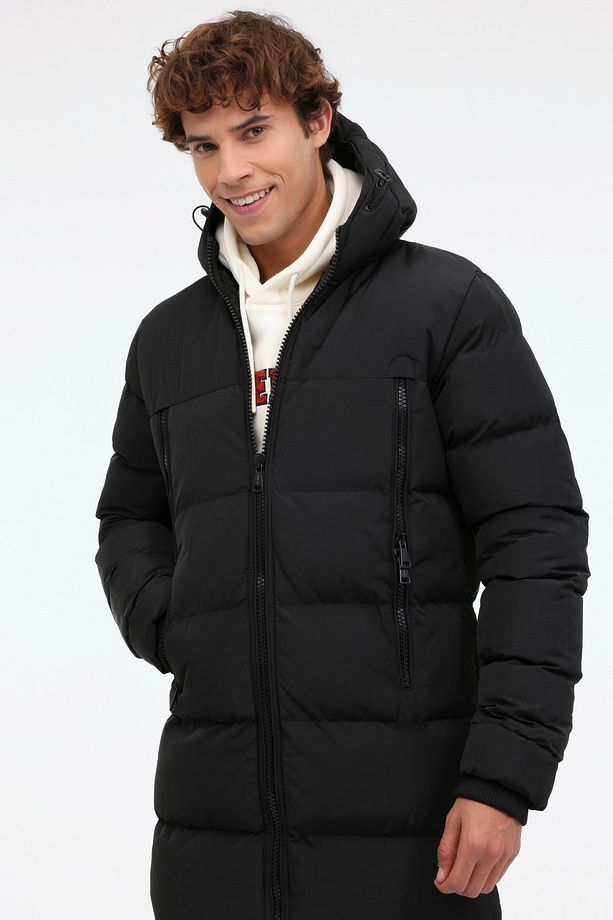 M-DESMOND COAT 2PR Siyah Erkek Uzun Kaban - 6