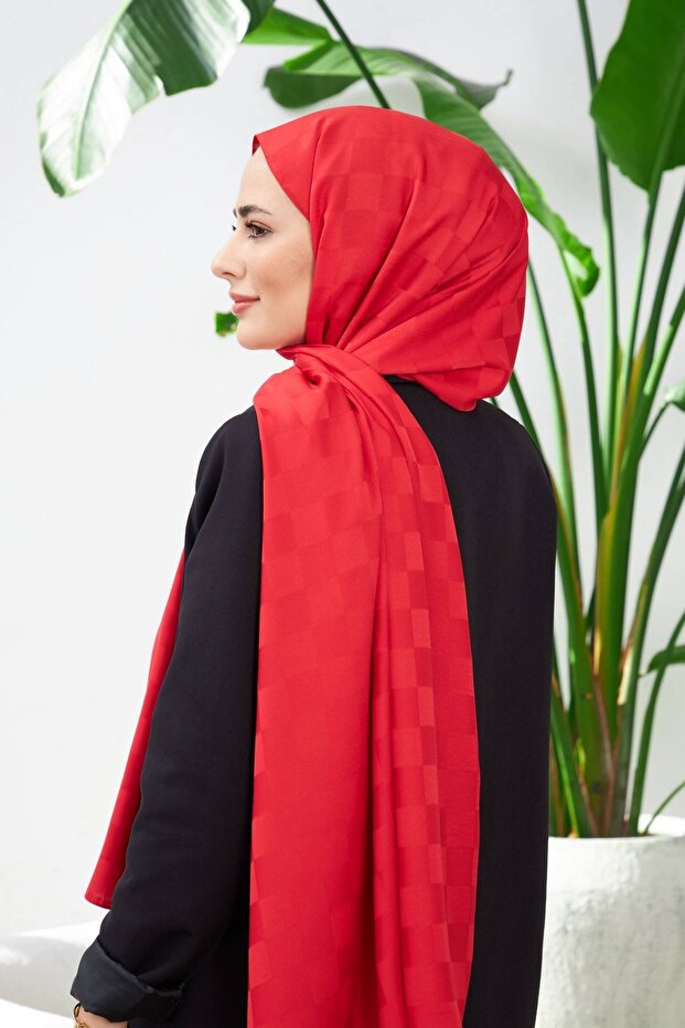 شال جاكار بنمط مربعات - 2