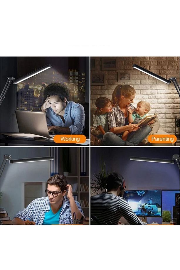 Tolos Katlanabilir Çalışma Okuma Masa Lambası Ayarlanabilir Led Akrobatik - 6