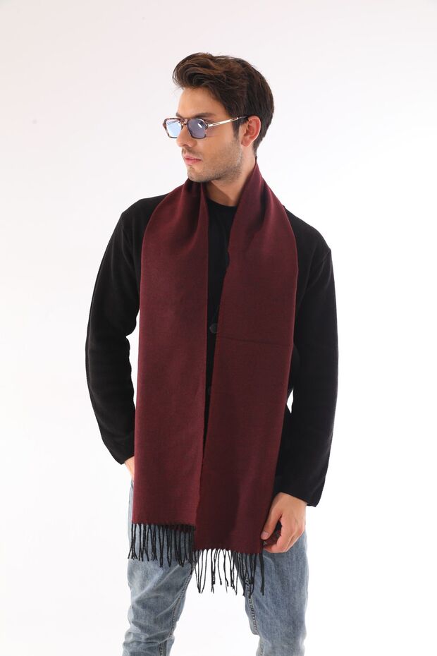 Men's Plain Claret Red Scarf