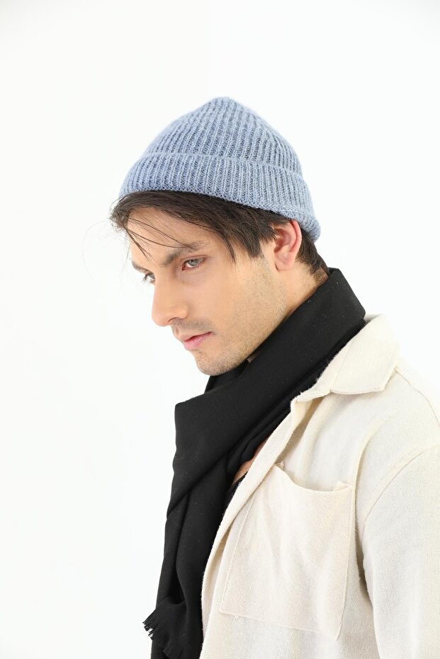 Yün Gri Retro Bere - 3