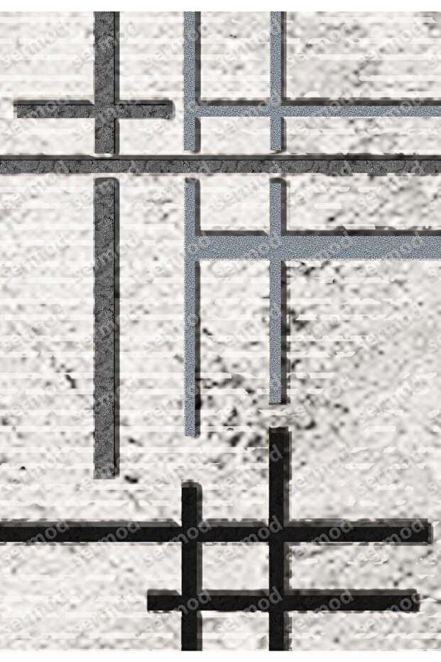 Modern Çizgili Dijital Baskılı Örtü - 3