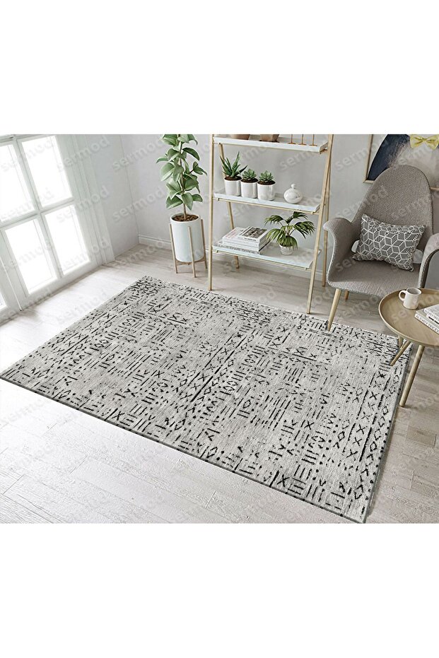 111- Modern Sponge-Backed Elastic Rug Cover-gray