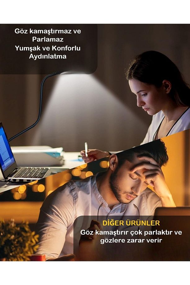 Çok Fonksiyonlu Akrobat  Klipsli Masa Lambası Ayarlanabilir Işık Seviyeli LED Çalışma Lambası - 5