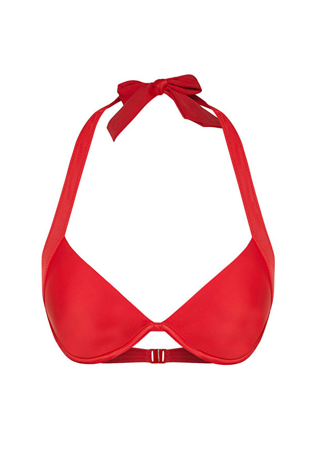 Kırmızı V Telli Balconette Kaplı Basic Bikini Üstü TBESS24BU00159 - 6
