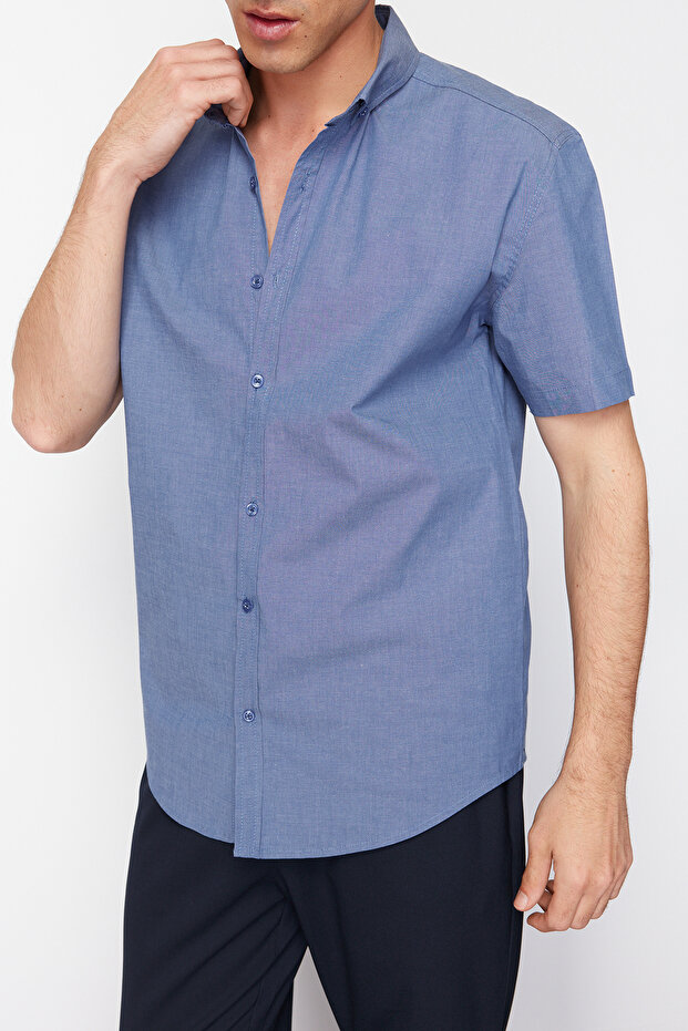 Lacivert Regular Fit Erkek Gömlek TMNSS24GO00085 - 1