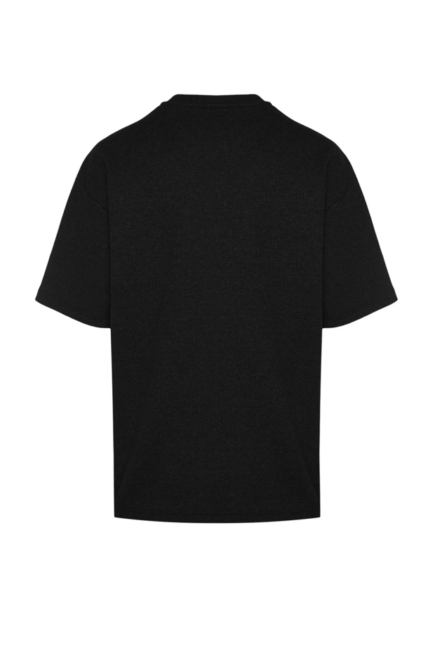 Unisex Siyah Oversize/Geniş Kesim Kısa Kollu Dokulu Basic T-shirt TMNSS22TS00049 - 8
