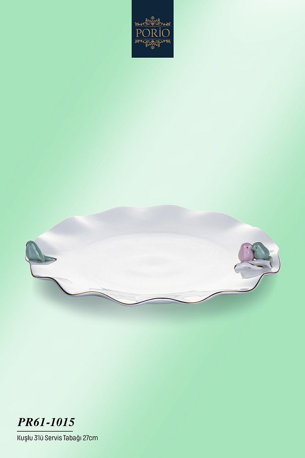 3'lü Kuşlu Servis Tabağı 27 cm Pr61-1015 - 2