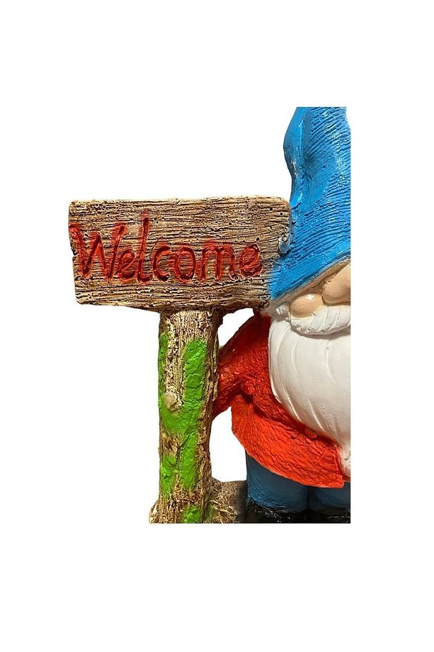 Welcome Yazılı Cüce Kapı Önü Süsü , Bahçe Önü Süsü ,kapı Giriş Heykeli 53cm - 3