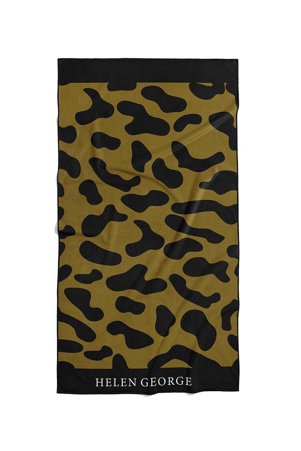 New Land - Kahve Siyah Leopar Oversize Plaj Havlusu Hgtw0001349 - 5
