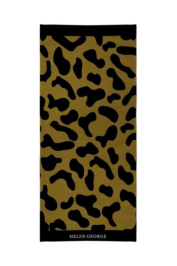 New Land - Kahve Siyah Leopar Oversize Plaj Havlusu Hgtw0001349 - 3