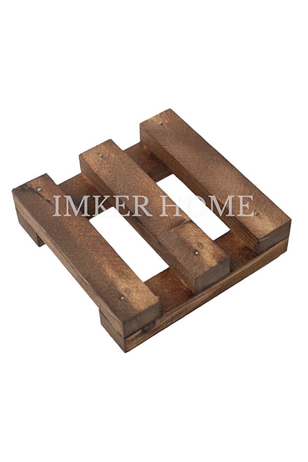 Dekoratif Masif Ahşap Bardak Altlığı Minimalist Palet Tasarım Kupa Çay Kahve Fincan Altlığı - 1