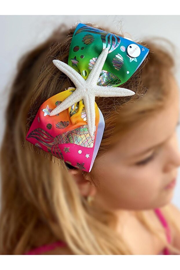 Special Design Jojo Siwa Big Bow Hologram Shiny Mermaid Glitter Star Crown Embossed Pattern